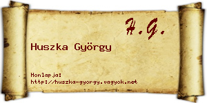 Huszka György névjegykártya